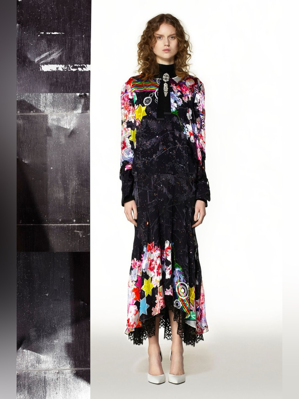 Preen By Thornton Bregazzi Abigail Lace Hem Silk Blend Dress Size L $1,839.00